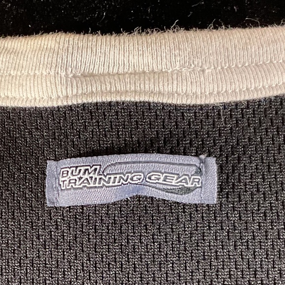 Bum Equipment Black Short Sleeved Shirt With A White & Grey Side Stripe/Vintage - Picture 5 of 7